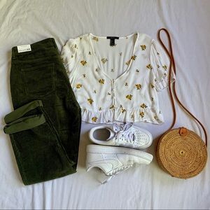 NWT Pacsun Army Green Corduroy High Rise Mom Jeans